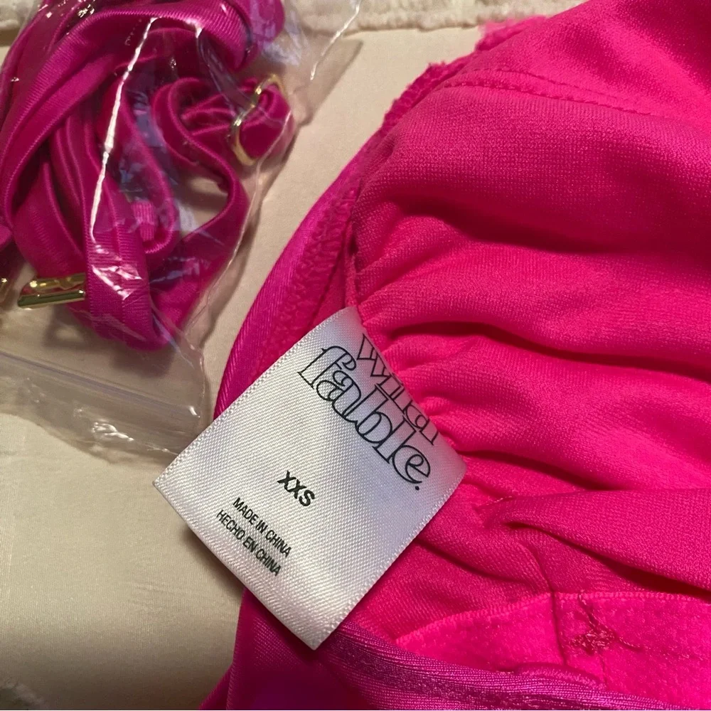 wild fable Hot Pink Halter Keyhole Bikini Set xxs/XS - Picture 10 of 10